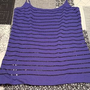 LOFT Purple Sequin Stripe Cami
